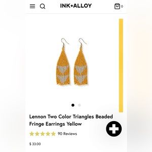 Ink and Alloy yellow fringe earrings